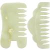 Healifty Jade Hair Comb for Scalp Massage and Gua Sha Therapy - Dual Purpose Jade Scraping Comb for Hair and Facial Beauty 3.5 Inch Wide Tooth Design view 1