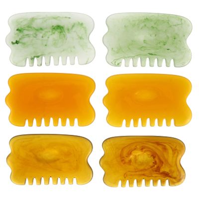 Healifty 6pcs Multifunctional Gua Sha Scraping Comb Scalp Massager Massage Tool for Head Legs and Muscle Relaxation Improves Relieves Stress and Pain