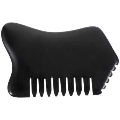 Healifty Multifunctional Scraping Massage Comb 3.5 Inch Ergonomic Jade Stone Guasha Tool for Face Neck Scalp and Body Relaxation Therapy