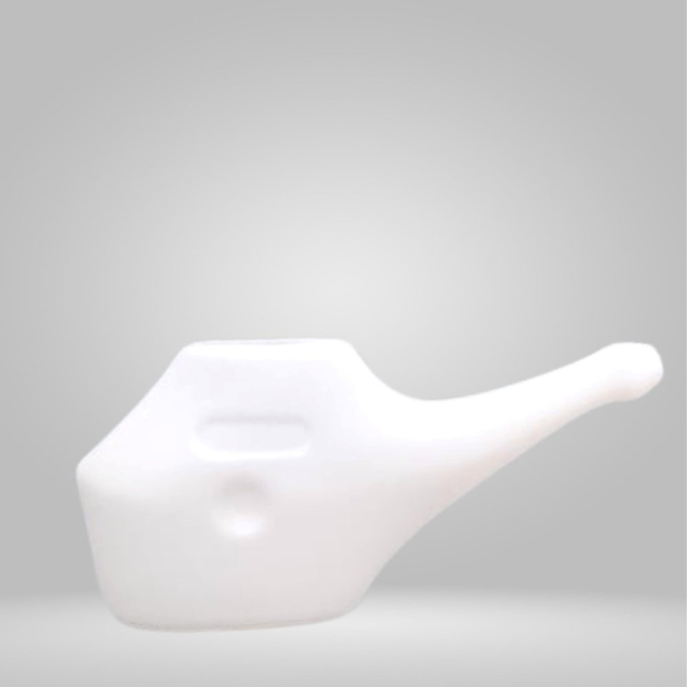 2activelife Lightweight Neti Pot White, Durable Plastic Neti Pot for Nasal Cleansing with 5 Sachets Neti Salt + 1 Cleaning Brush