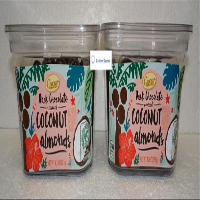 Choceur Dark Chocolate Covered Coconut Almonds 10oz 283g (Two Tubs)