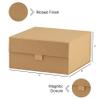 Purple Q Crafts 5 Pack Brown Kraft Ribbed Hard Gift Box With Magnetic Closure Lid 8"x8"x4" Square Favor Boxes With Classy Ribbed Paper Finish view 3
