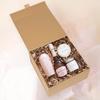 Purple Q Crafts 5 Pack Brown Kraft Ribbed Hard Gift Box With Magnetic Closure Lid 8"x8"x4" Square Favor Boxes With Classy Ribbed Paper Finish view 4