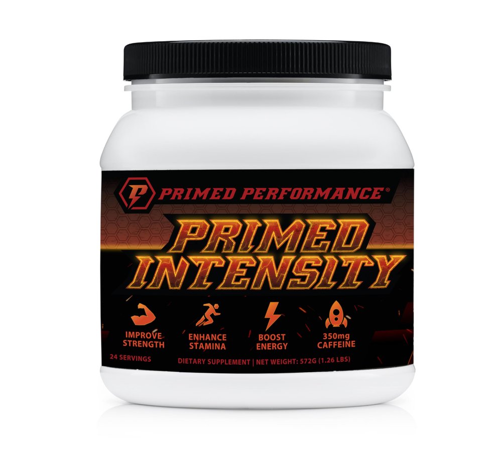Primed Intensity Pre-Workout Supplement - All Natural - Beta-Alanine, Caffeine, Creatine, Citrulline, NO Booster (24 Servings) (Fruit Punch)