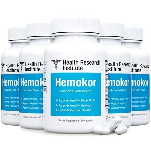 Hemokor - Strike The Hemorrhoid at Its Source-5 bottles-150 Capsules-Improved Formula-Official Hemokor