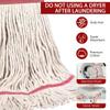 MATTHEW CLEANING Heavy Duty Mop Head Commercial Replacement for General and Floor Cleaning, Wet Industrial Blue Cotton Looped End String Head Refill (Pack of 3) White view 2