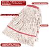 MATTHEW CLEANING Heavy Duty Mop Head Commercial Replacement for General and Floor Cleaning, Wet Industrial Blue Cotton Looped End String Head Refill (Pack of 3) White view 3
