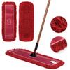 Matthew Cleaning 24'' Industrial Strength Cotton Dust Mop Refill Washable Replacement Heads for Residential & Commercial Use Fit Standard Dust Mop Frames, Hardwood,Concrete Floors Red 3 Pack view 2