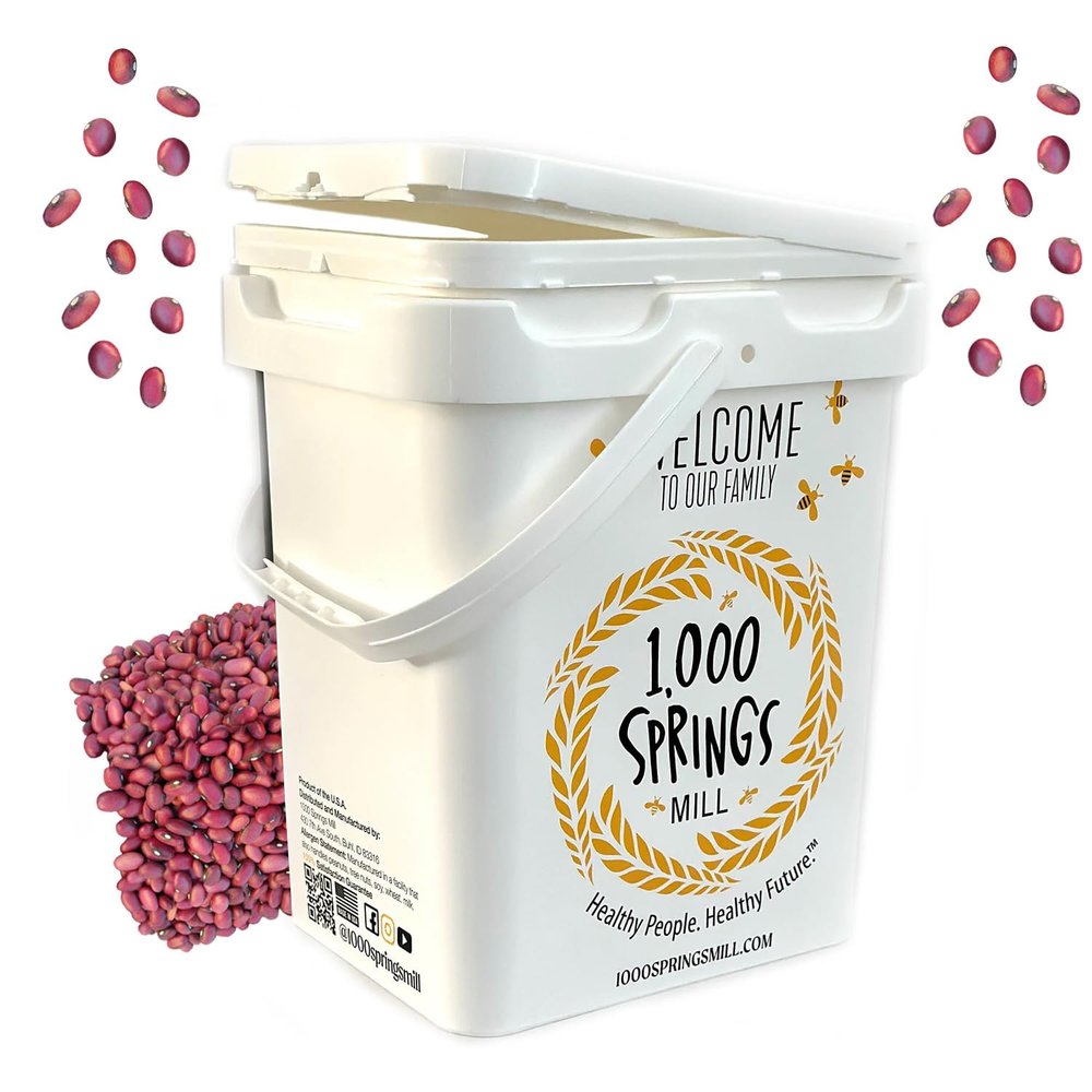 1000 Springs Mill - Organic Red Beans 25lb Bulk Bucket | Used for Soups, Salads, Chili or as a Sweet Paste for Desserts | Bulk Dry Red Beans | Vegan Friendly