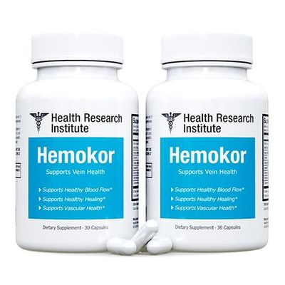 Hemokor - Strike The Hemorrhoid at Its Source-2 Bottles- 60 Capsules-Improved Formula-Official Hemokor (2)