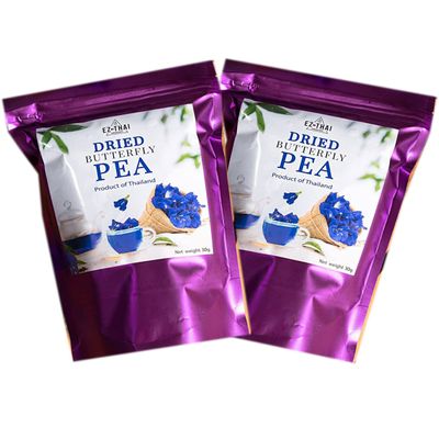 (1 oz x 2packs) EZ THAI - Premium Grade THAI Dried Butterfly Pea Flower Tea 1 Oz - Food Cloring - Natural Organic Non-GMO, Vegan, Caffeine Free, Relaxation, Chill Sleep, Loose Leaves Tea