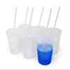 Rolling Sands 16 Oz. Reusable Plastic Stadium Cups with Lids, 6 Pack, USA Made Color Changing Tumblers, Includes 6 Reusable Straws, Dishwasher Safe, Frost to Blue view 1