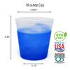 Rolling Sands 16 Oz. Reusable Plastic Stadium Cups with Lids, 6 Pack, USA Made Color Changing Tumblers, Includes 6 Reusable Straws, Dishwasher Safe, Frost to Blue view 2