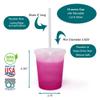 Rolling Sands 16 Oz. Reusable Plastic Stadium Cups with Lids, 6 Pack, USA Made Color Changing Tumblers, Includes 6 Reusable Straws, Dishwasher Safe, Frost to Magenta view 2