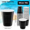 Zubebe 100 Pack 18oz Black Cups, Disposable Plastic Cups Large Drinking for Wedding, Graduation Party, Beer Taste Serving, Snacks Samples and Tastings view 2