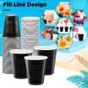 Zubebe 100 Pack 18oz Black Cups, Disposable Plastic Cups Large Drinking for Wedding, Graduation Party, Beer Taste Serving, Snacks Samples and Tastings view 3