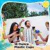 Zubebe 100 Pack 18oz Black Cups, Disposable Plastic Cups Large Drinking for Wedding, Graduation Party, Beer Taste Serving, Snacks Samples and Tastings view 4