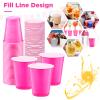 Zubebe 100 Pack 18oz Pink Cups, Disposable Plastic Cups Large Drinking for Wedding, Graduation Party, Beer Taste Serving, Snacks Samples and Tastings view 2