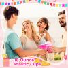 Zubebe 100 Pack 18oz Pink Cups, Disposable Plastic Cups Large Drinking for Wedding, Graduation Party, Beer Taste Serving, Snacks Samples and Tastings view 4