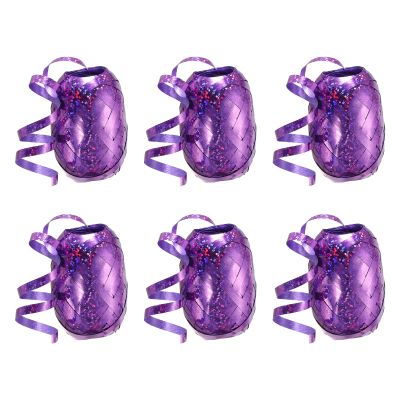 PATIKIL 6pcs Curling Ribbon Crimped Balloon String 3/16 inch Laser Metallic Shiny 11 Yards Iridescent for Christmas Wedding Gift Crafts Florists Decoration Purple