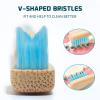 Y-Kelin Bamboo V-Shaped Orthodontic Toothbrush, 3pcs, Pink view 4