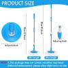 Spin Mop Replacement Handle 360 Degree Spin Mop Pole Handle Replacement Rotating Telescopic Stick for Head Replace Spinning Household Cleaning Accessories for Home(Cute Blue) view 2