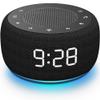 Buffbee Sound Machine & Alarm Clock 2-in-1, 0-100% Clock Face Brightness, Bottom Colored Light, Sleep Timer, Precise 30-Level Volume Control White Noise Machine view 1