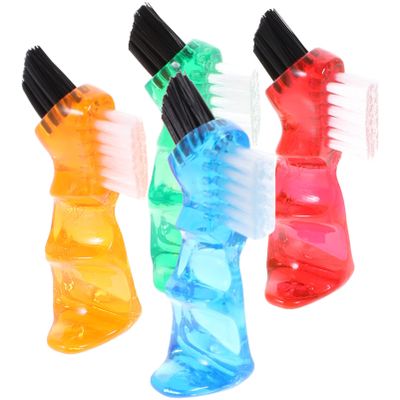 Beavorty 4pcs Double- Cleaning Brushes Portable Small Toothbrush for Home Use Versatile and Smooth Design