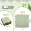 Panelee 100 Pack Sage Green Cocktail Napkins with Gold Foil 2 Ply Dessert Folded 5 x 5 Inches Disposable Napkins for Dinner Wedding Birthday Party Bridal Anniversary Reception Event view 2