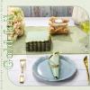 Panelee 100 Pack Sage Green Cocktail Napkins with Gold Foil 2 Ply Dessert Folded 5 x 5 Inches Disposable Napkins for Dinner Wedding Birthday Party Bridal Anniversary Reception Event view 4
