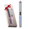 COMANYI Electric Lighter Rechargeable Plasma Flameless USB Lighter with Safety Lock Dual Arc LED Display for Candle Grill Kitchen Camping (Silver) view 1