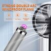 COMANYI Electric Lighter Rechargeable Plasma Flameless USB Lighter with Safety Lock Dual Arc LED Display for Candle Grill Kitchen Camping (Silver) view 2