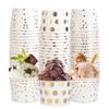 AimFun 60 Pcs Treat Snack Cups Gold Dessert Cups 8oz Disposable Paper Ice Cream Cups for Hot or Cold Food Container Birthday Christmas Party Supplies view 1