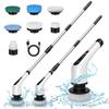 Electric Spin Scrubber Cordless Bath Tub Power Scrubber Bathroom Cordless Cleaning Brush with 7 Replaceable Drill Brush Heads Shower Cleaning Scrubbers with Adjustable Handle for Bathroom Kitchen view 1