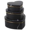 Gadpiparty 3Pcs Valentines Day Heart Shaped Boxes Valentines Nesting Cardboard Cookie Box for Wedding Birthday Present Wrapping & Packaging Black view 1