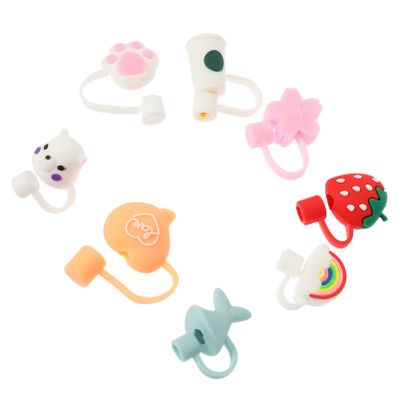 8pcs Straw Cap Straw Plugs Protector Tips Covers Accessories Decor Covers Adorable s for