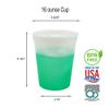 Rolling Sands 16 Oz. Reusable Plastic Stadium Cups with Lids, 6 Pack, USA Made Color Changing Tumblers, Includes 6 Reusable Straws, Dishwasher Safe, Frost to Green view 2