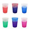 Rolling Sands 16 Oz. Reusable Plastic Stadium Cups with Lids, 6 Pack, USA Made Color Changing Tumblers, Includes 6 Reusable Straws, Dishwasher Safe, Frost to Green view 3