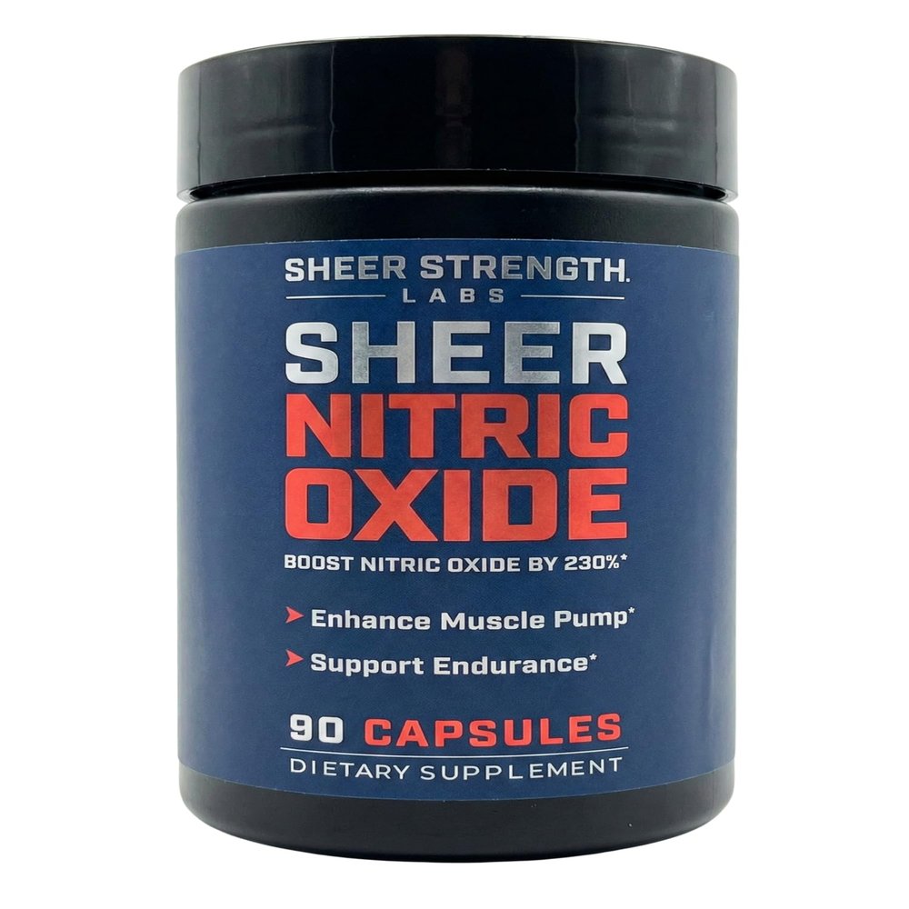 Sheer Strength Labs Nitric Oxide Supplement for Men - Clinically Tested for Pumps & Blood Flow - 270% More Nitric Oxide - Nitrosigine Supplement, S7 & Beetroot - Made in USA - 90 Capsules