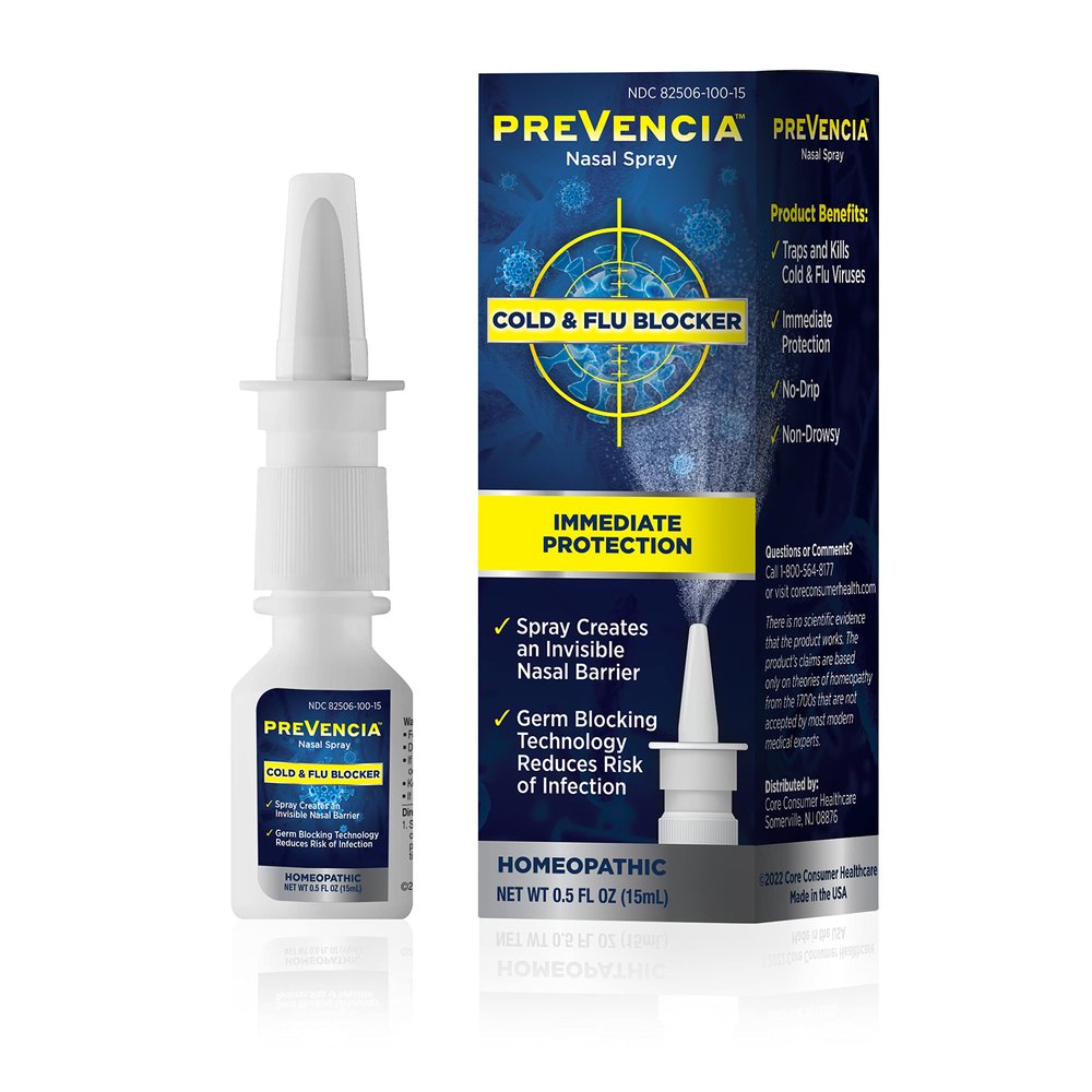 PREVENCIA Cold and Flu Protection Nasal Spray Homeopathic Cold and Flu Remedy Non-Drowsy Immediate Protection for Flu and Cold Blocker, 0.5 Fl Oz (15mL)