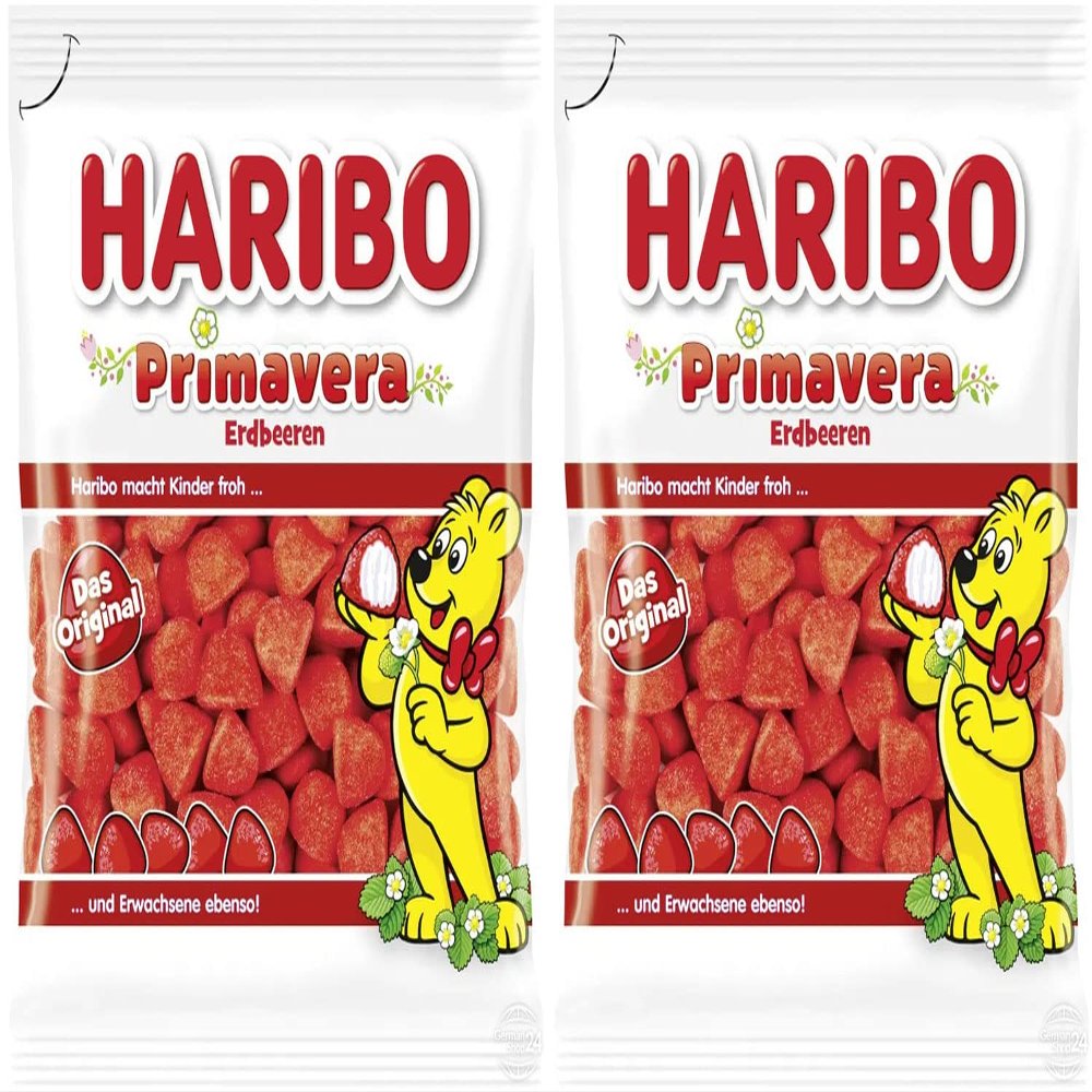 Haribo Primavera Erdbeeren (Strawberry) Gummy Candy 2-Pack (2 x 175g)