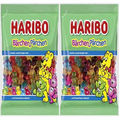 Haribo Baerchen Paerchen Sweet and Sour Gummy Bear Candy 2-Pack (2 x 160g)