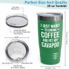 Flairy Land Coffee Lover Green Tumbler 20oz - Coffee and Cavapoo - Coffee Lovers Gifts for Her Coffee Bean Grinder Coffee Drinkers Women Coffee Addict Pet My Dogs Cavapoo Dog Owner view 3