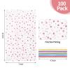 COQOFA 100 Pcs 7X12" Cello Cellophane Gift Treat Bags Party Favor bags Clear Candy Cookie Bags Plastic Poly Goodie Storage Bags with Twist Ties for Wedding Birthday Party Valentines Day Supplies Rose view 2