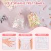COQOFA 100 Pcs 7X12" Cello Cellophane Gift Treat Bags Party Favor bags Clear Candy Cookie Bags Plastic Poly Goodie Storage Bags with Twist Ties for Wedding Birthday Party Valentines Day Supplies Rose view 3