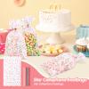 COQOFA 100 Pcs 7X12" Cello Cellophane Gift Treat Bags Party Favor bags Clear Candy Cookie Bags Plastic Poly Goodie Storage Bags with Twist Ties for Wedding Birthday Party Valentines Day Supplies Rose view 4
