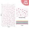 COQOFA 100 Pcs 5X11" Rose Gold Star Wedding Gift Wrap Cello Cellophane Treat Bags Party Favor bags Clear Candy Cookie Bags Plastic Poly Goodie Storage Bags with Twist Ties for Baby Shower Birthday Bride shower Party Supplies view 2