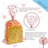 COQOFA 100 Pcs 5X11" Rose Gold Star Wedding Gift Wrap Cello Cellophane Treat Bags Party Favor bags Clear Candy Cookie Bags Plastic Poly Goodie Storage Bags with Twist Ties for Baby Shower Birthday Bride shower Party Supplies view 4