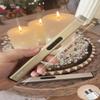 REIDEA Electric Lighter R1 Flat Candle Lighter, Windproof Flameless USB Rechargeable Arc with Safe Button and Power Indicator for Candle, BBQ and Fireworks, Rose Gold view 3