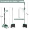 Broom and Dustpan Set for Home, Dust pan with Long Handle, Broom with Dustpan Combo Set, for Home Kitchen Room Office Lobby Floor Use Upright Stand Up Sweeping (Gray&Green) view 3